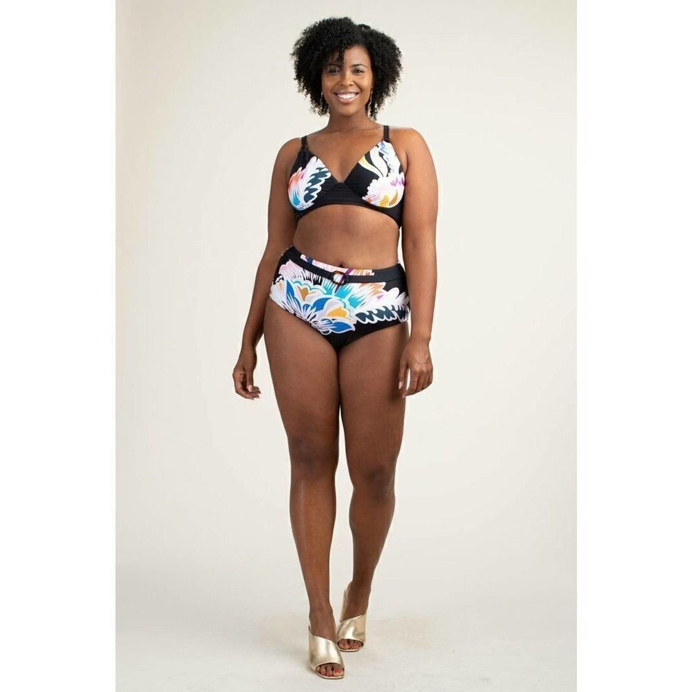 Trina Turk Womens Two Piece Tropical Floral Swimsuit Size 22W NWT‎